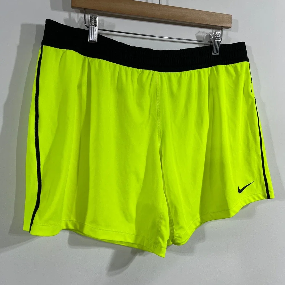Nike Dri-FIT Mens Running Shorts Neon Volt Yellow Athletic Gym Medium Streetwear